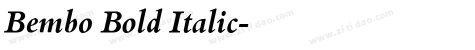 Bembo Bold Italic字体转换
